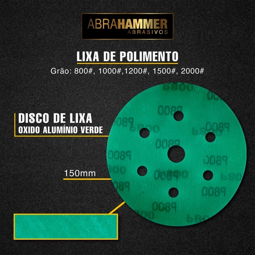 Disco de Lixa Oxido de Alumínio Verde 150mm AbraHammer